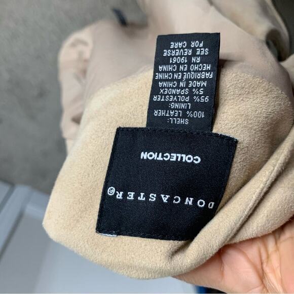 Doncaster tan long line suede leather zip up jacket size 6 quiet luxury - Picture 3 of 6